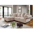 ECKSOFA Beige Plüsch Zierkissen, Rückenkissen, Rücken echt  - Dunkelbraun/Beige, KONVENTIONELL, Holz/Textil (190/288cm) - Carryhome