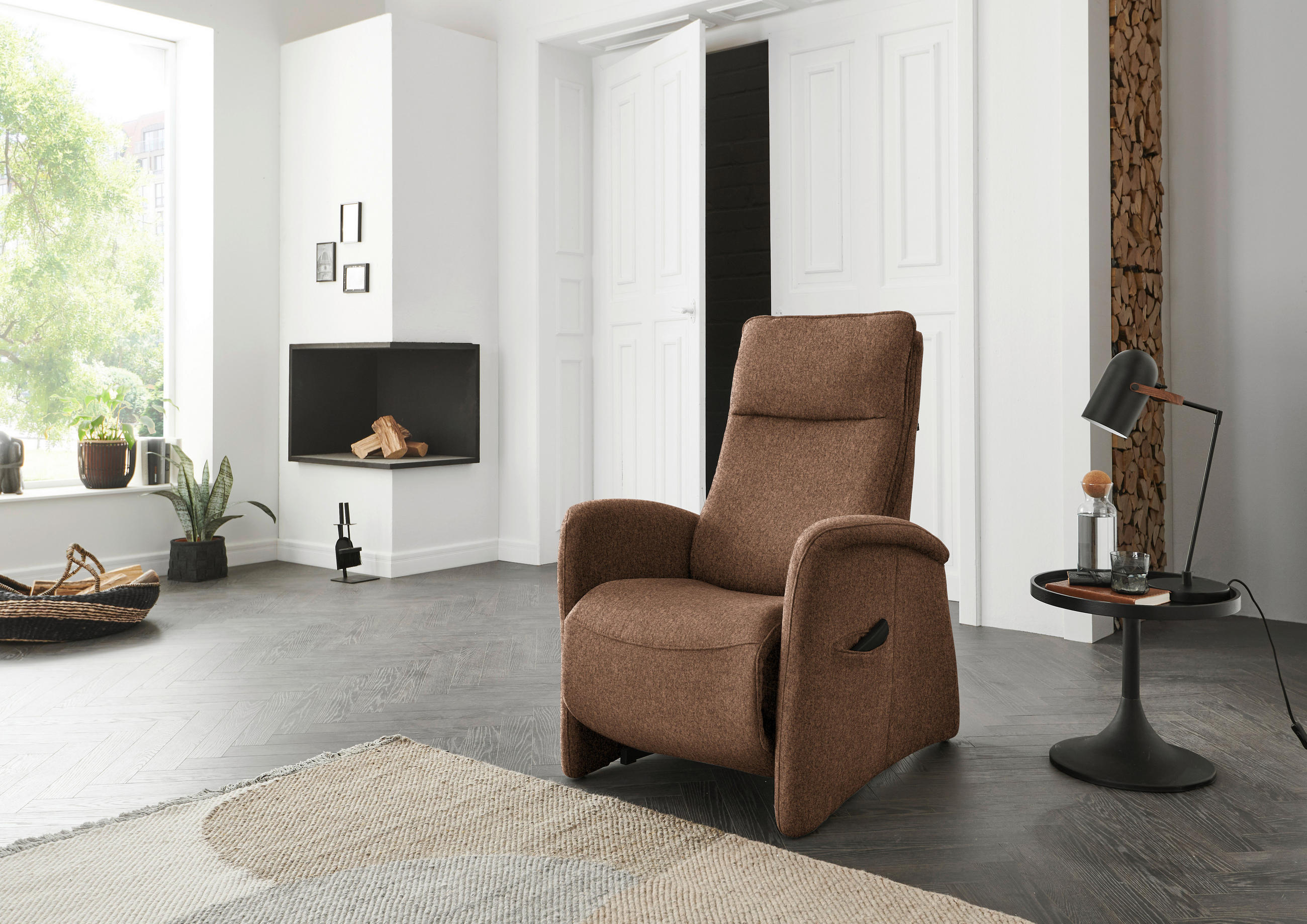 FERNSEHSESSEL in Chenille Braun  - Braun, Konventionell, Kunststoff/Textil (79-83/108/87cm) - Valdera