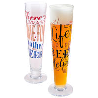 GLÄSERSET Heldenfest 2-teilig  - Transparent/Rot, LIFESTYLE, Glas (7,5/24,9cm) - Ritzenhoff