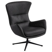 OHRENSESSEL in Schwarz  - Schwarz, Design, Leder/Metall (84/104/96cm) - home24