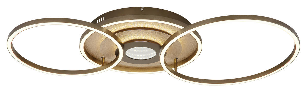 LED-DECKENLEUCHTE Miles 99,2/57/11,5 cm  - Champagner/Goldfarben, Design, Kunststoff/Metall (99,2/57/11,5cm) - Globo
