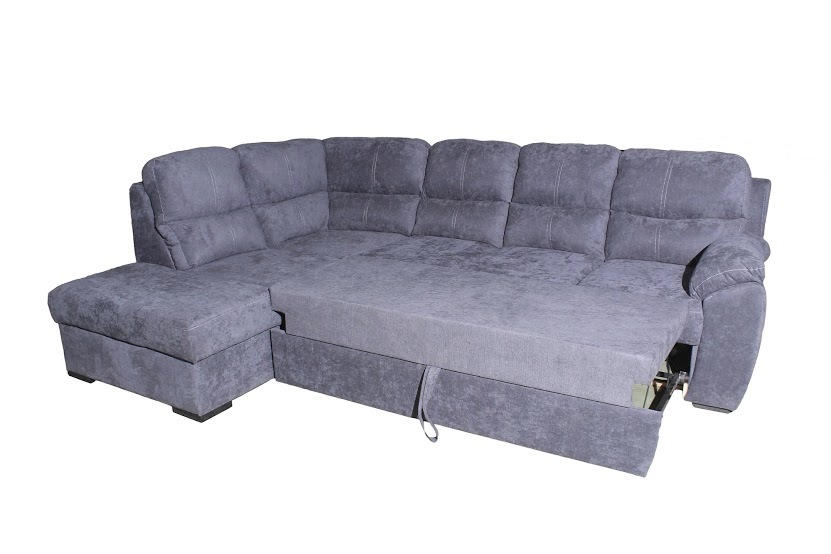 KUTNA GARNITURA drvo, tekstil, drvni materijal  siva   - siva, Design, drvni materijal/drvo (200/280cm)