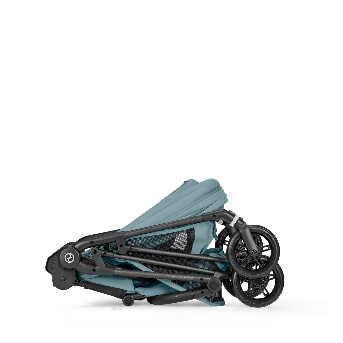 KINDERWAGEN  Melio Carbon  Stormy Blue  - Pastellblau/Schwarz, Basics, Textil/Metall (82-91/49/96,5 - 107cm) - cybex GOLD
