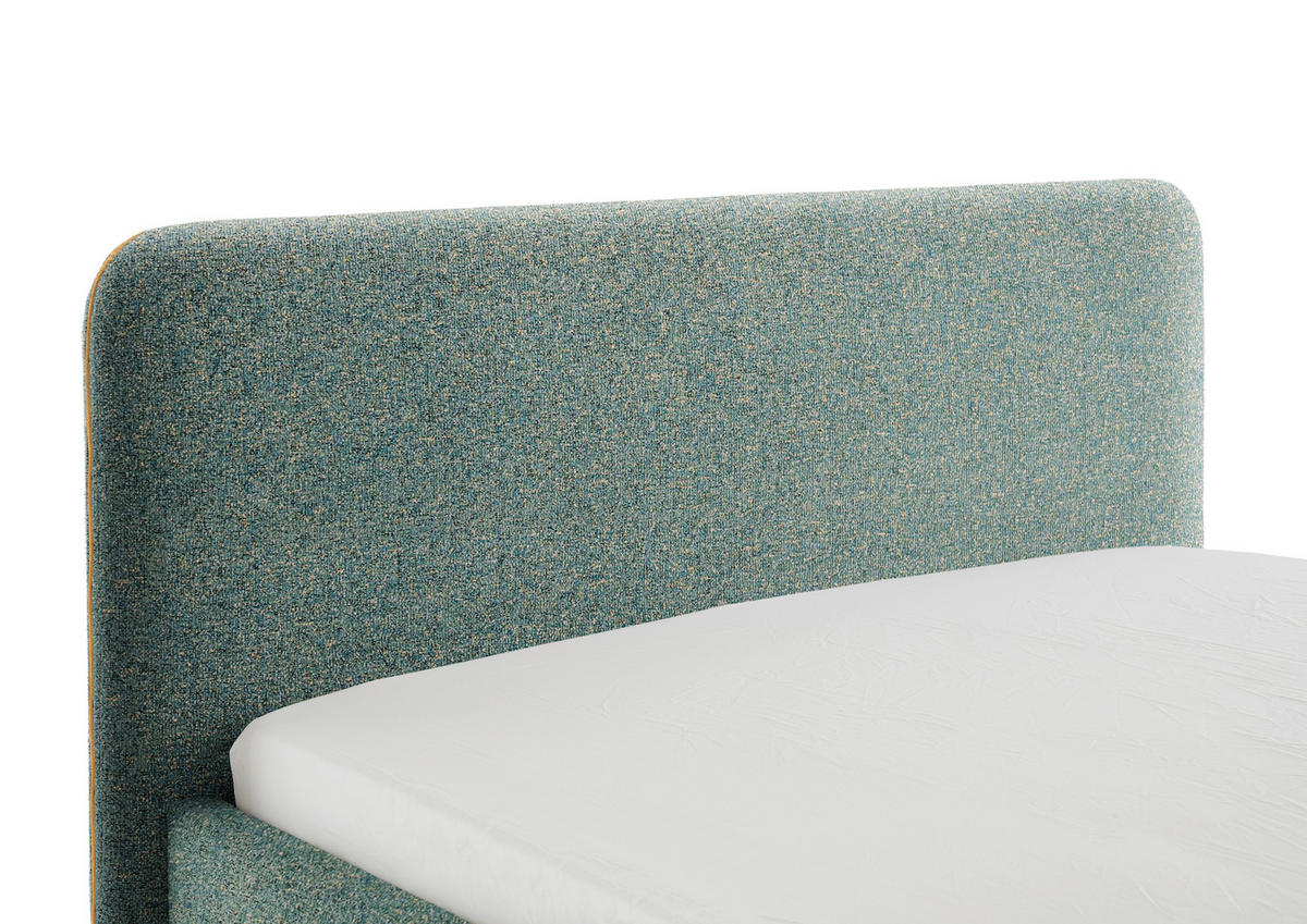 POLSTERBETT 140/200 cm  in Gelb, Dunkelgrün  - Dunkelgrün/Gelb, Design, Textil/Metall (140/200cm) - Xora