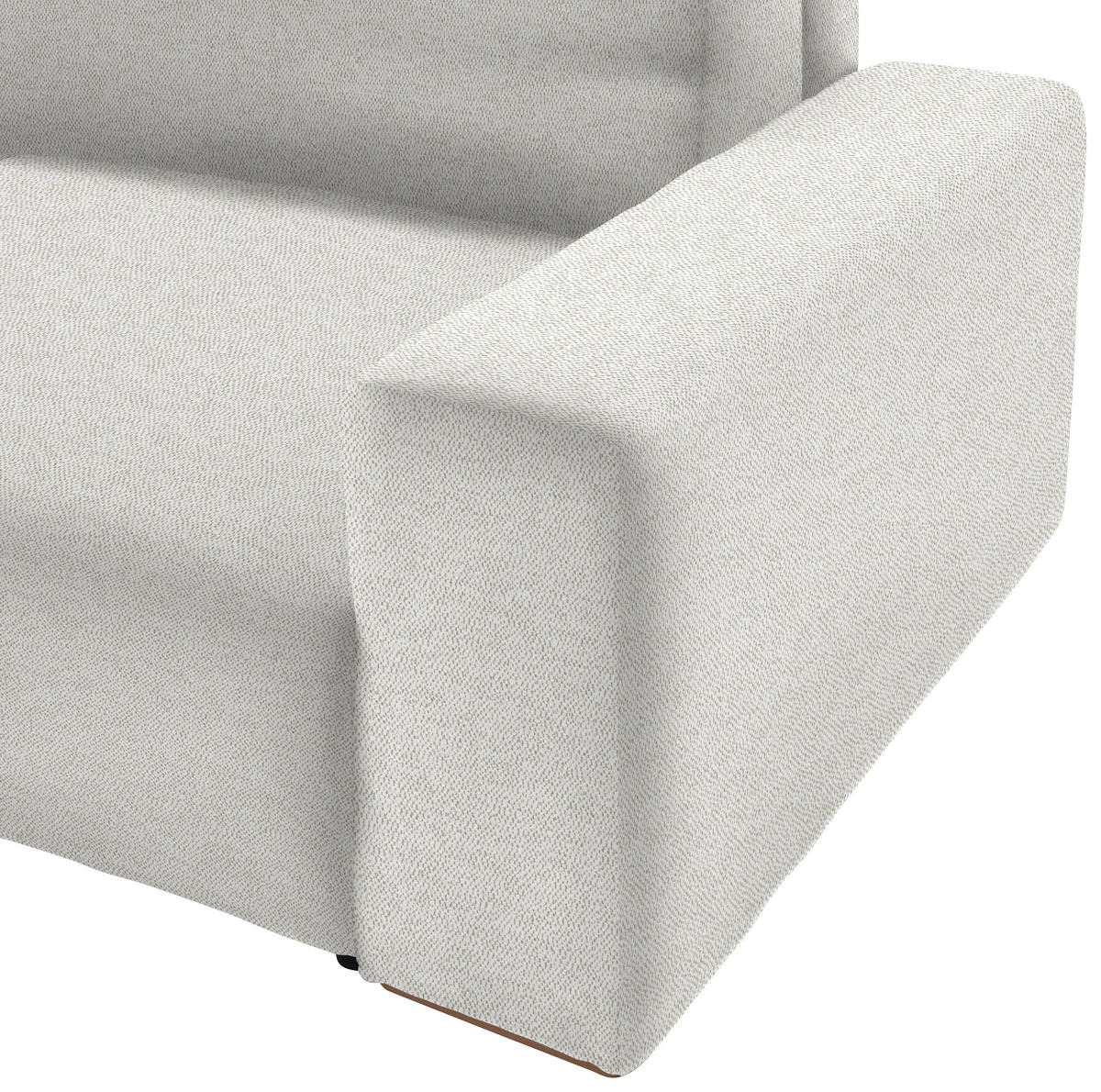 SCHLAFSOFA in Flachgewebe Beige  - Beige/Buchefarben, Konventionell, Holz/Kunststoff (255/86/123cm) - Livetastic
