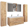 BADEZIMMER 5-teilig  in 178 cm  - Honigeiche/Alufarben, MODERN, Keramik/Holzwerkstoff (178cm) - MID.YOU