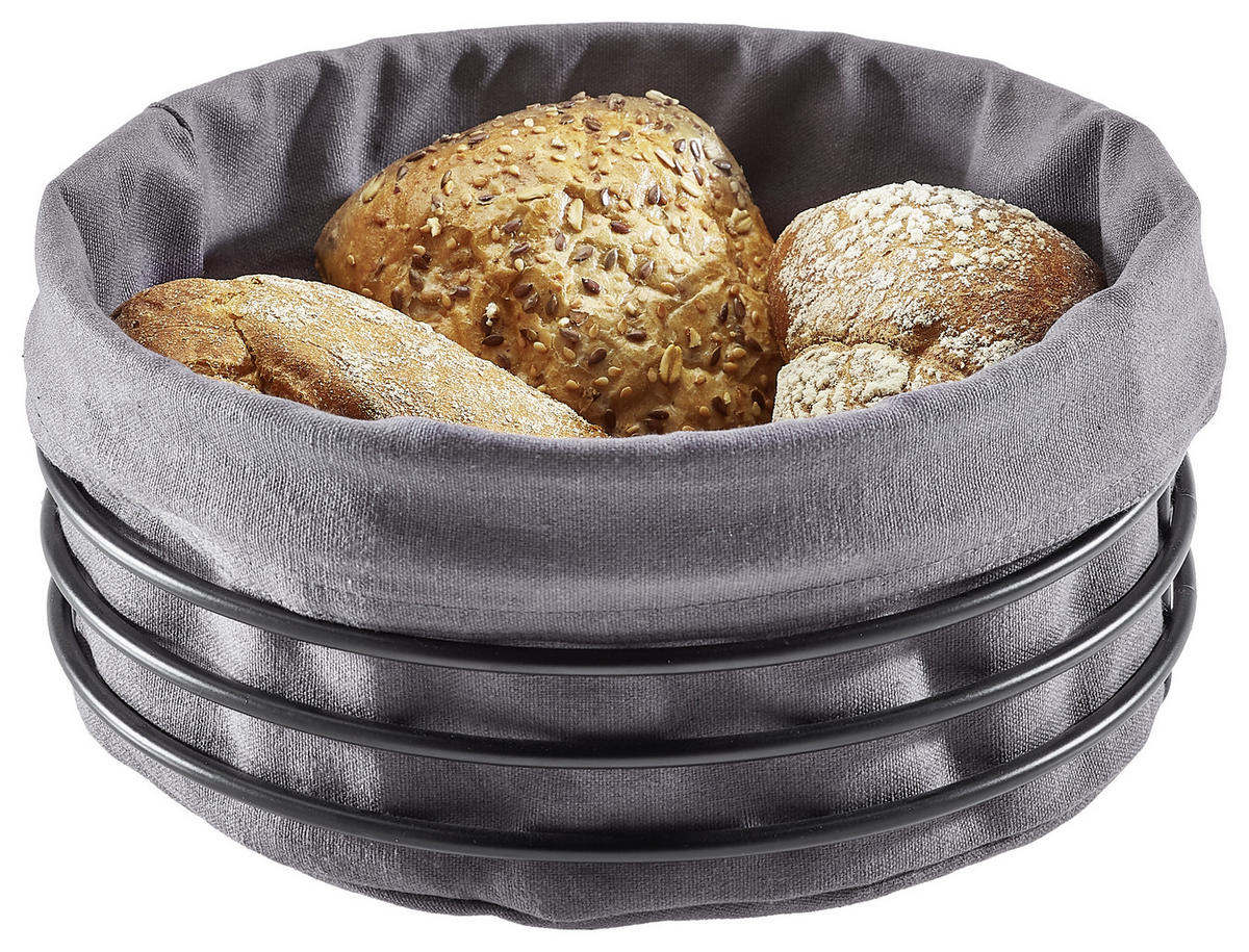 BROTKORB - Anthrazit/Schwarz, Design, Textil/Metall (23,5/10,7cm) - Justinus
