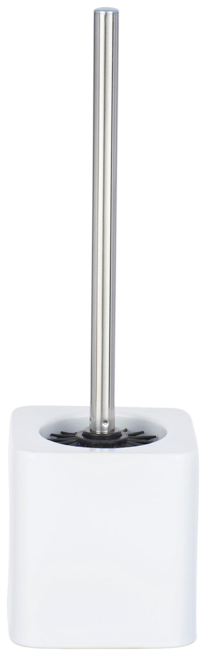 TOALETTBORSTSET i plast  plast   - vit/kromfärg, Basics, plast/keramik (12/39,5/12cm)