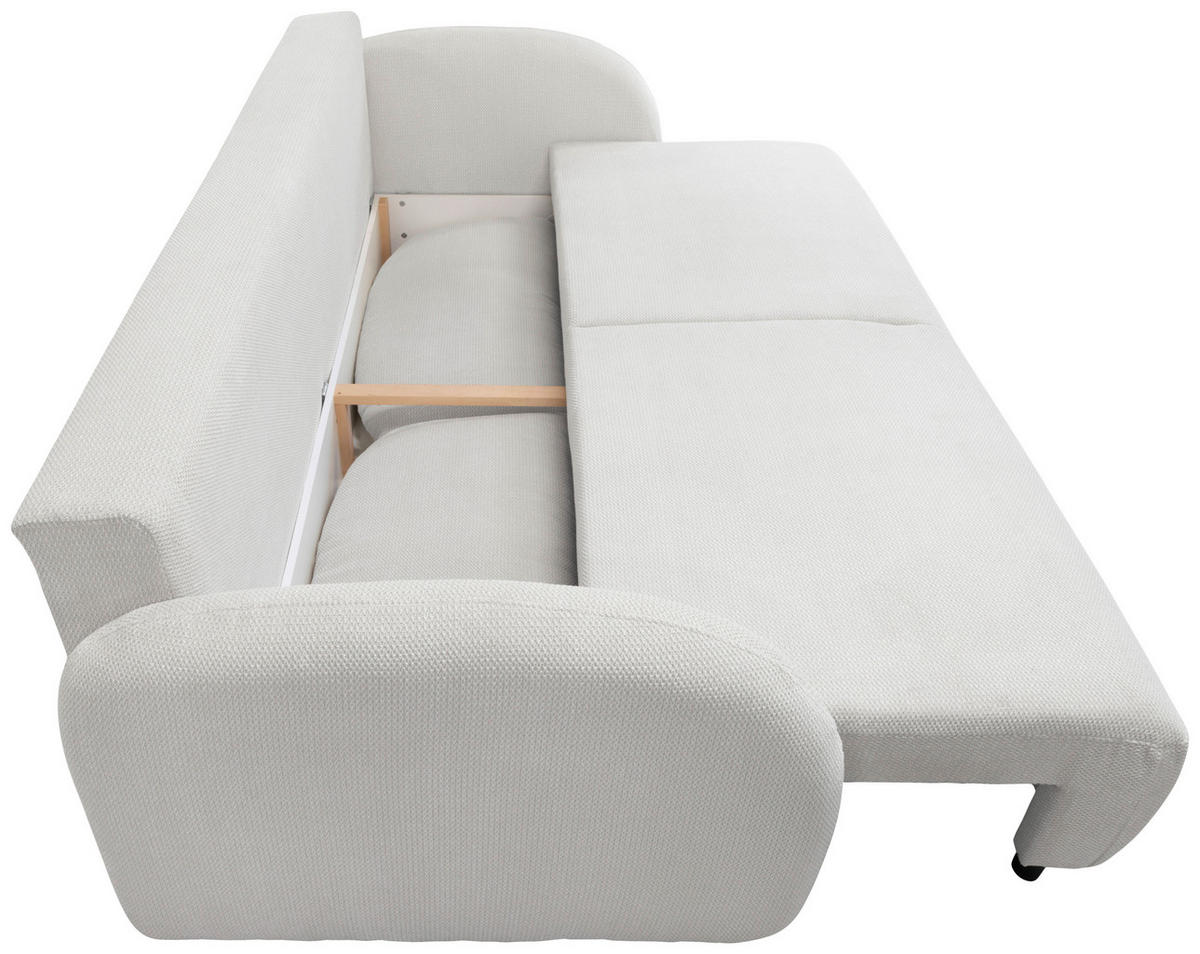 SCHLAFSOFA ROMA  mit Struktur Creme  - Creme/Schwarz, Design, Textil (230/90/105cm) - MID.YOU