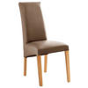 STUHL Lederlook Cappuccino, Buchefarben  - Buchefarben/Cappuccino, KONVENTIONELL, Holz/Textil (47/102/57cm) - Carryhome