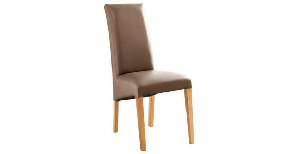 STUHL Lederlook Buchefarben, Cappuccino - Buchefarben/Cappuccino, KONVENTIONELL, Holz/Textil (47/102/57cm) - Carryhome