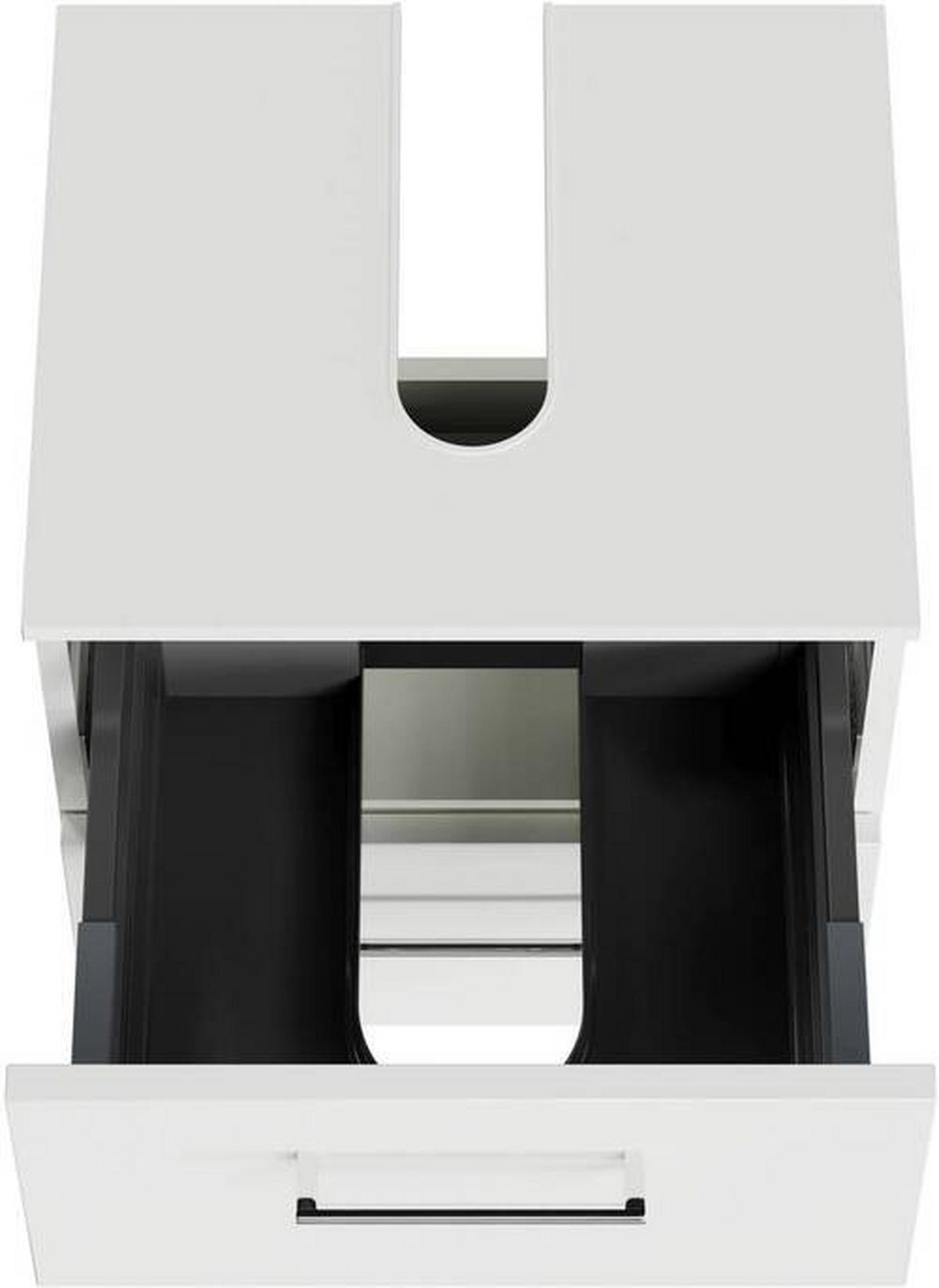 WASCHBECKENUNTERSCHRANK 45/49,8/38,3 cm  - Chromfarben/Weiß Hochglanz, KONVENTIONELL, Holzwerkstoff/Metall (45/49,8/38,3cm) - Sadena