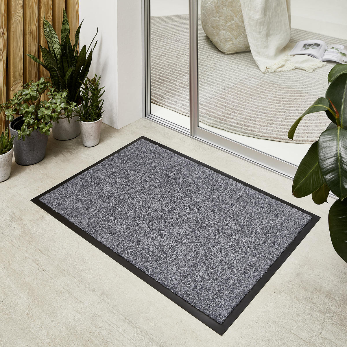 FUßMATTE  40/60 cm  Grau  - Grau, Basics, Textil (40/60cm) - Esposa