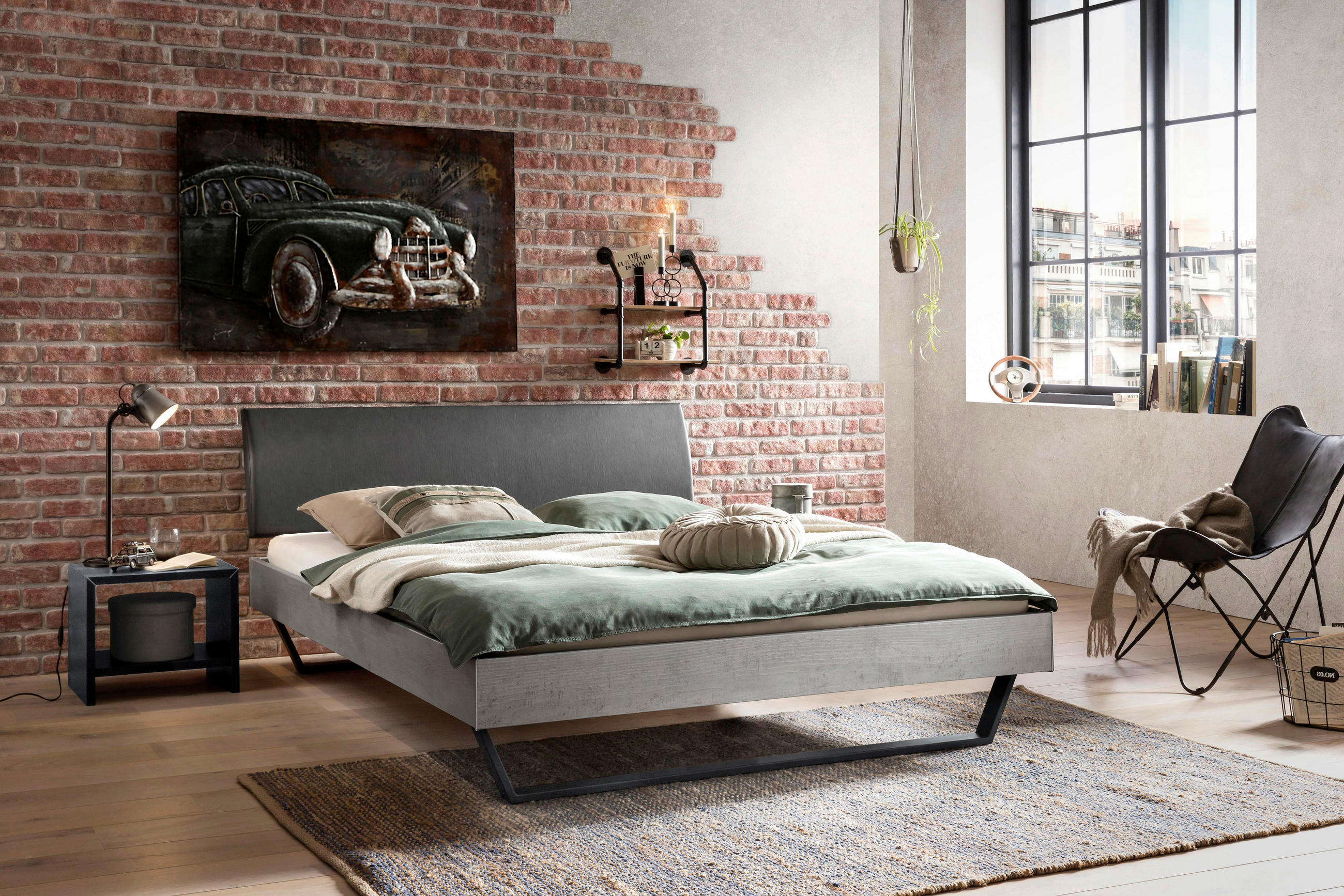 BETT 140/200 cm  in Grau  - Anthrazit/Grau, Design, Metall (140/200cm) - Hasena