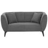 2-SITZER-SOFA Cord Grau  - Schwarz/Grau, MODERN, Holz/Textil (172/83/88cm) - MID.YOU