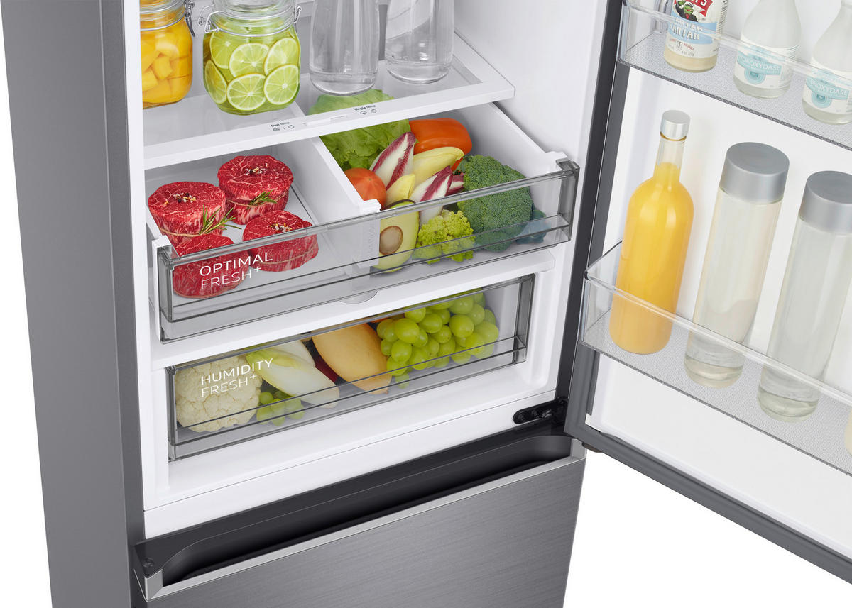KÜHL-GEFRIER-KOMBINATION 59,5/203,0/65,8 cm RL38A776ASR/EG  - Edelstahlfarben, Basics, Glas/Kunststoff (59,5/203,0/65,8cm) - Samsung