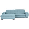 ECKSOFA  in Webstoff Hellblau  180/265 cm  - Schwarz/Hellblau, Design, Textil/Metall (180/265cm) - Carryhome