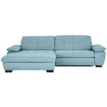 ECKSOFA in Webstoff Hellblau  180/265 cm  - Schwarz/Hellblau, Design, Textil/Metall (180/265cm) - Carryhome