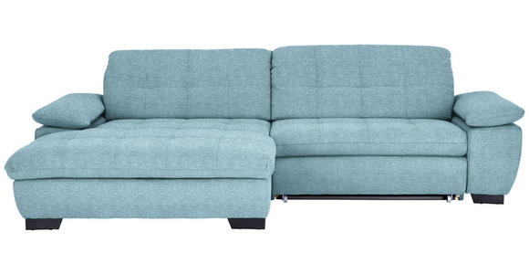 ECKSOFA  in Webstoff Hellblau  180/265 cm  - Schwarz/Hellblau, Design, Textil/Metall (180/265cm) - Carryhome