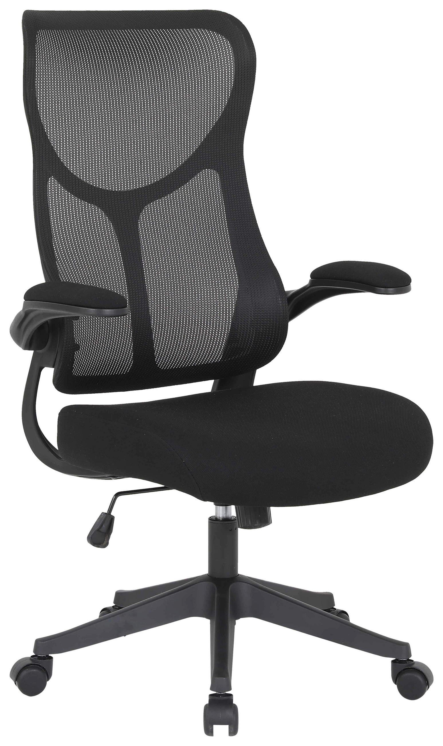 DREHSTUHL Netzbespannung Schwarz  - Schwarz, MODERN, Holz/Kunststoff (65/108/116/66cm) - MID.YOU