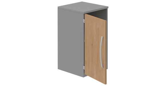 AKTENSCHRANK Eichefarben, Grau  - Eichefarben/Grau, KONVENTIONELL, Holzwerkstoff (40/76,5/43cm) - Moderano