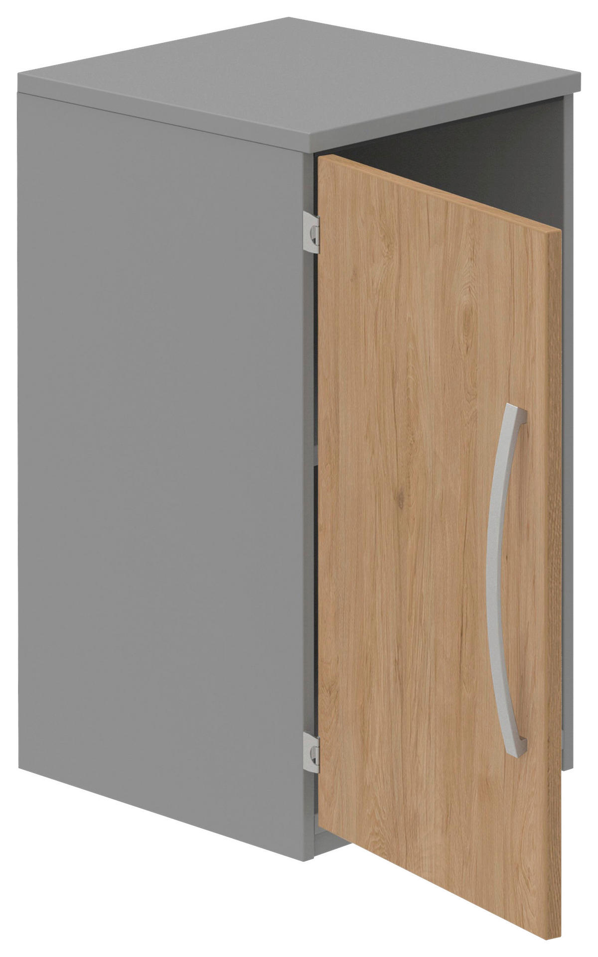 AKTENSCHRANK 40/76,5/43 cm  - Eichefarben/Grau, Konventionell, Holzwerkstoff (40/76,5/43cm) - Moderano