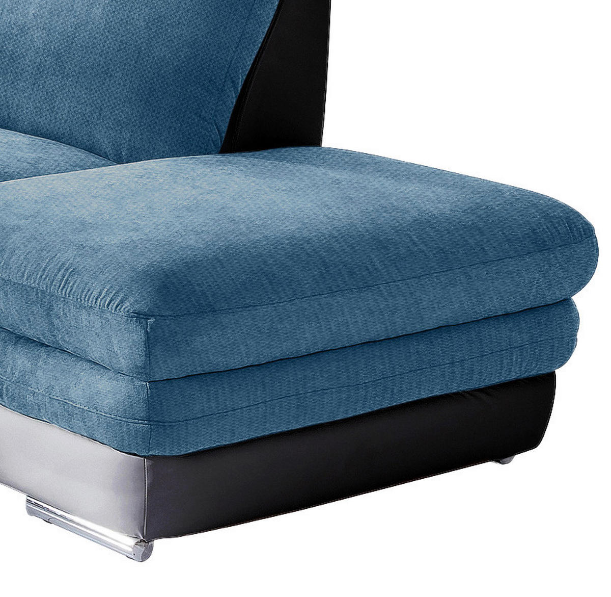 WOHNLANDSCHAFT in Blau, Schwarz  - Chromfarben/Blau, Modern, Textil/Metall (264/221cm) - MID.YOU