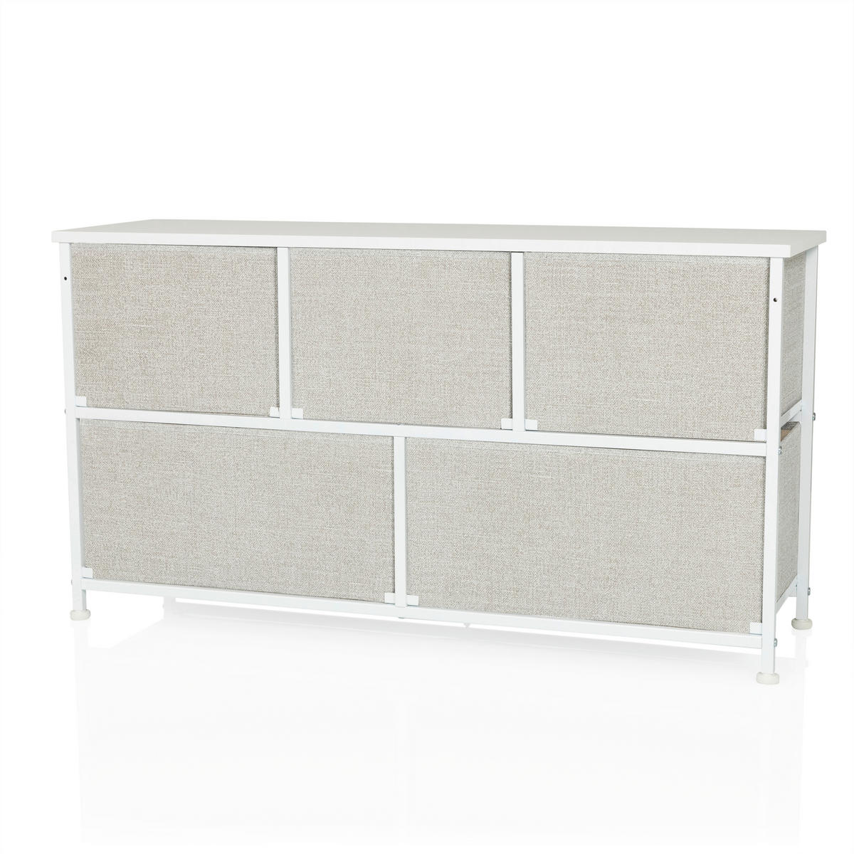 KOMMODE  in 100/55/30 cm  - Weiß/Grau, MODERN, Kunststoff/Textil (100/55/30cm) - MID.YOU
