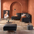 ECKSOFA Schwarz Echtleder  - Chromfarben/Schwarz, Design, Leder/Metall (224/252cm) - Novel