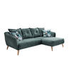 ECKSOFA Blau, Multicolor Velours  - Blau/Buchefarben, MODERN, Holz/Textil (277/162cm) - Livetastic