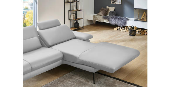 ECKSOFA in Echtleder Weiß 310/180 cm - Schwarz/Weiß, Design, Leder/Metall (310/180cm) - Dieter Knoll