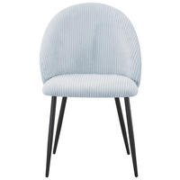 STUHL  in Eisen Cord Metall, Textil  - Hellgrau/Schwarz, Basics, Textil/Metall (52/82/58cm) - Livetastic