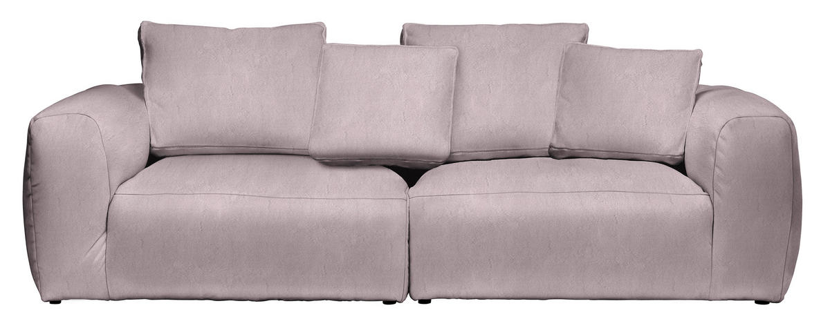 BIGSOFA Samt Beere  - Beere/Schwarz, MODERN, Kunststoff/Textil (260/70/122cm) - Carryhome