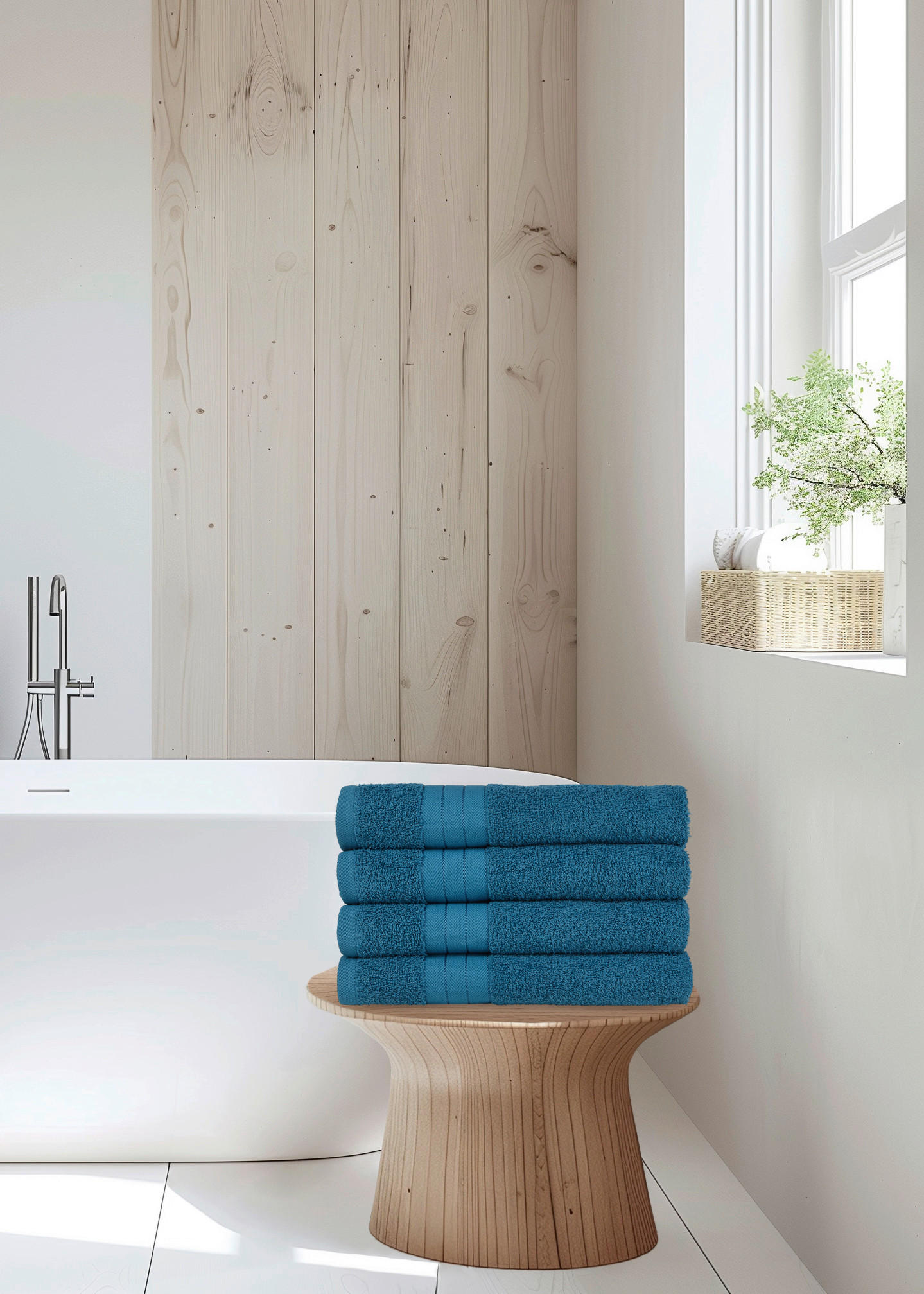 FROTTIERSET Good Morning Petrol 4-teilig  - Petrol, Basics, Textil (50/100cm)