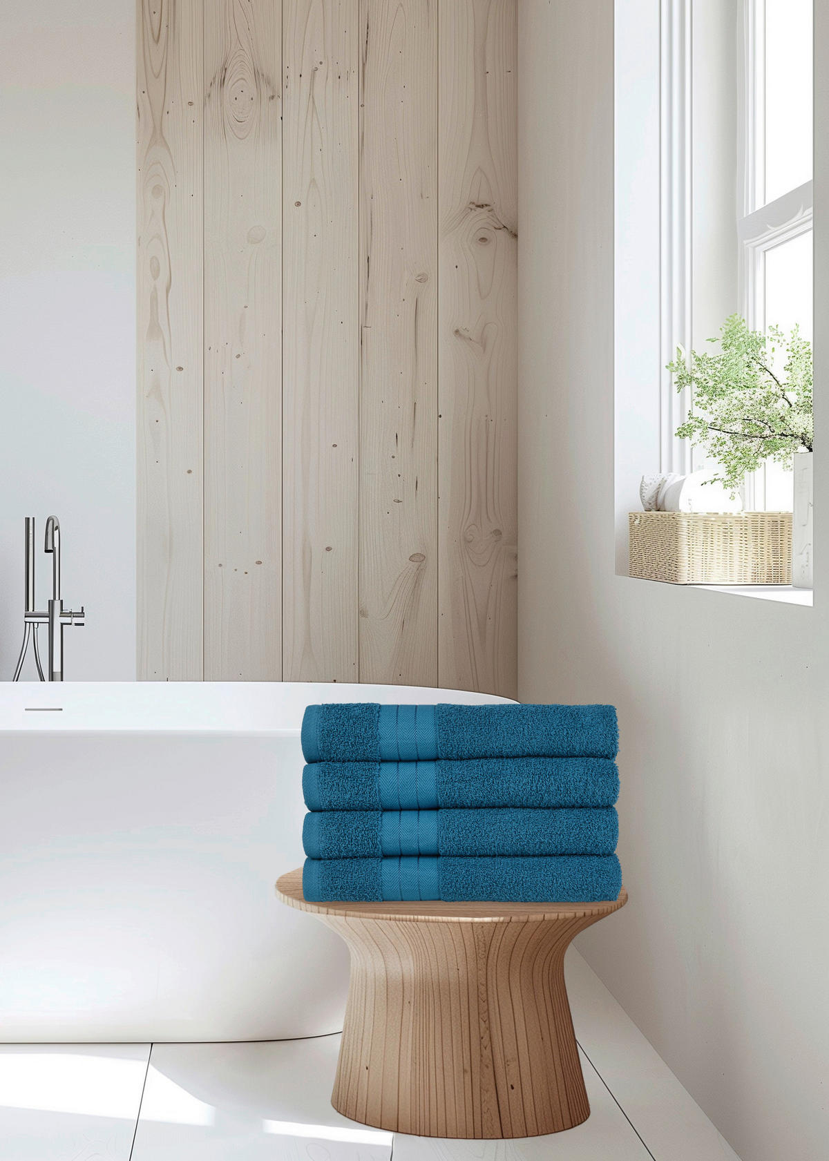 FROTTIERSET Good Morning Petrol 4-teilig  - Petrol, Basics, Textil (50/100cm)