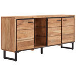 SIDEBOARD 175/77/40 cm  - Schwarz/Akaziefarben, MODERN, Glas/Holz (175/77/40cm) - Carryhome