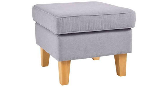 HOCKER in Textil Hellgrau  - Eichefarben/Hellgrau, Design, Holz/Textil (55/44/55cm) - Carryhome