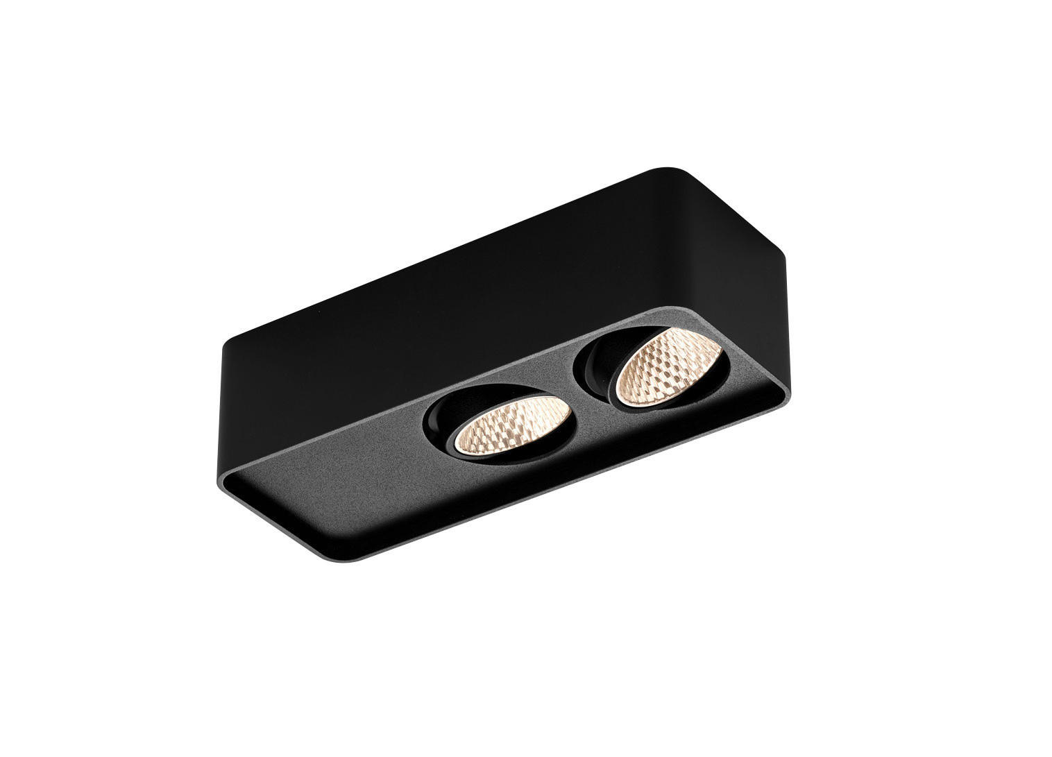 LED-DECKENLEUCHTE CAS 18/7/5 cm   - Schwarz, Design, Glas/Metall (18/7/5cm) - Helestra
