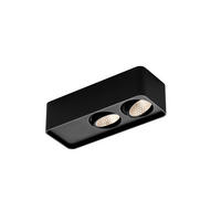 LED-DECKENLEUCHTE CAS 18/7/5 cm   - Schwarz, Design, Glas/Metall (18/7/5cm) - Helestra
