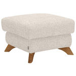 HOCKER Bouclé Creme  - Eichefarben/Creme, MODERN, Holz/Textil (65/47/65cm) - Valnatura