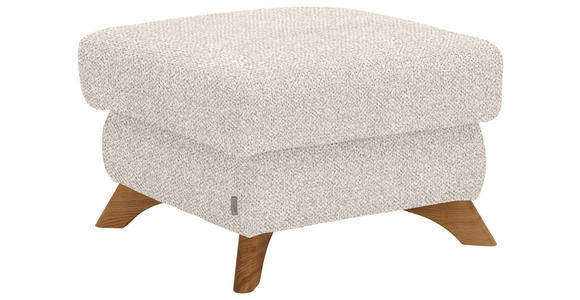 HOCKER Bouclé Creme - Eichefarben/Creme, MODERN, Holz/Textil (65/47/65cm) - Valnatura