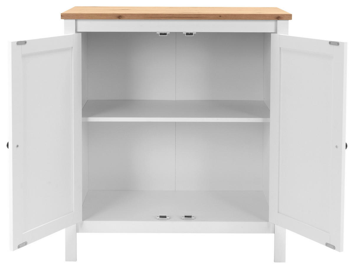 KOMMODE  in 80/90/40 cm  - Eichefarben, KONVENTIONELL, Holzwerkstoff/Metall (80/90/40cm) - MID.YOU