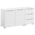 SIDEBOARD  120/61/42 cm 3 Schublade(n)  - Silberfarben/Alufarben, Design, Holzwerkstoff/Kunststoff (120/61/42cm) - Novel