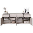 SIDEBOARD  220/80/40 cm 4 Schublade(n)  - Kaschmir/Silberfarben, Design, Holzwerkstoff/Kunststoff (220/80/40cm) - Xora