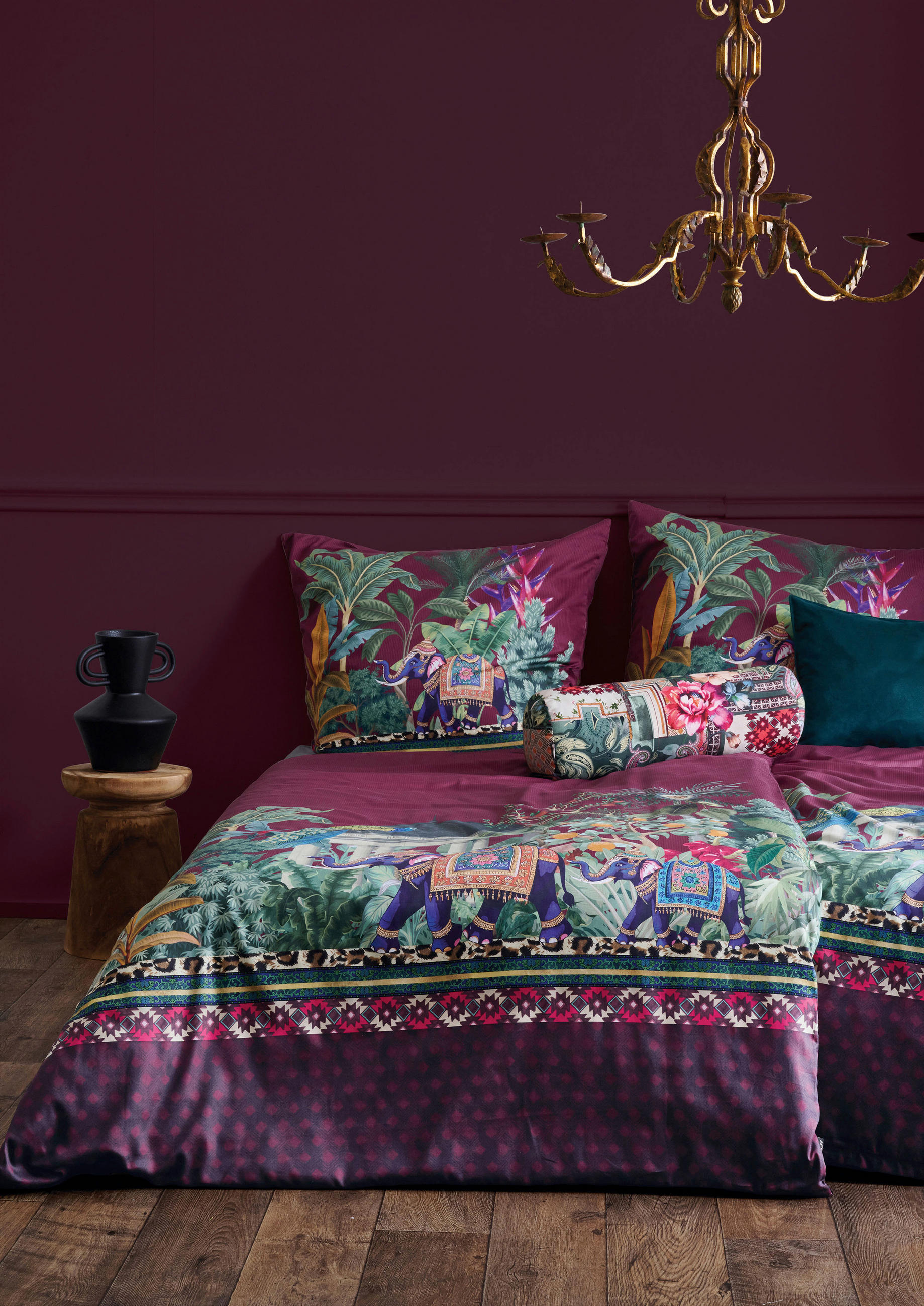 BETTWÄSCHE KARMA Satin 135/200 cm  - Bordeaux/Multicolor, Design, Textil (135/200cm) - Apelt