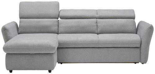 ECKSOFA Hellgrau Mikrofaser  - Hellgrau/Schwarz, Design, Kunststoff/Textil (172/240cm) - Stylife
