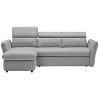 ECKSOFA in Mikrofaser Hellgrau  172/240 cm  - Hellgrau/Schwarz, Design, Kunststoff/Textil (172/240cm) - Stylife