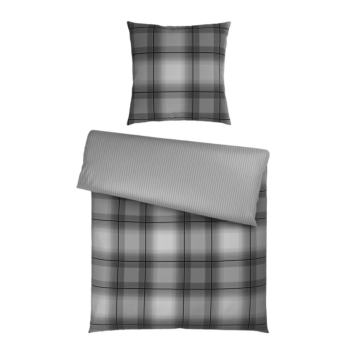 WENDEBETTWÄSCHE Satin 135/200 cm  - Grau, Textil (135/200cm) - Novel