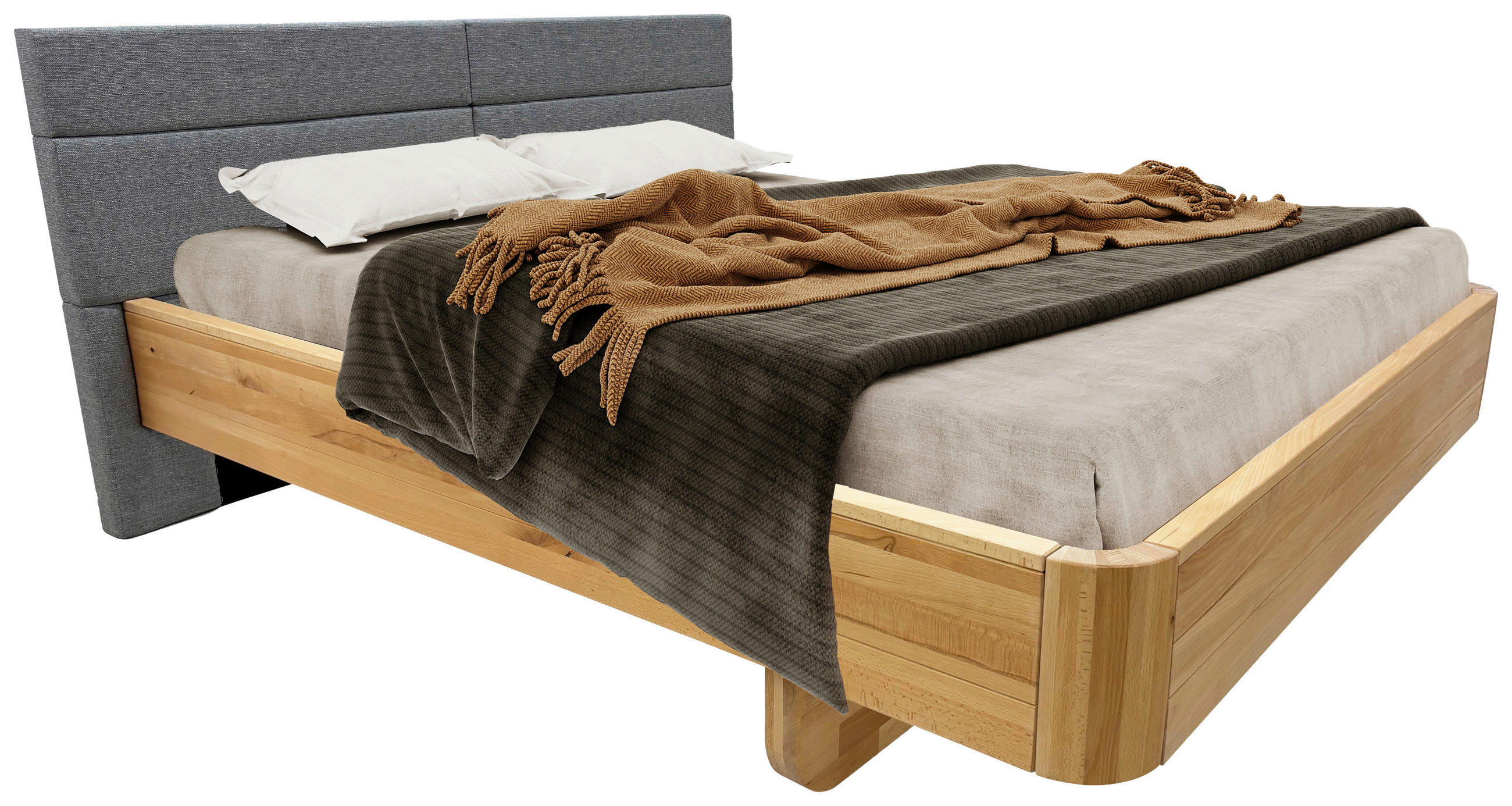BETT 160/200 cm  in Naturfarben  - Beige/Naturfarben, MODERN, Holz/Textil (160/200cm) - MID.YOU