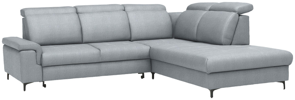 ECKSOFA Struktur Grau  - Schwarz/Grau, Design, Textil/Metall (292/270cm) - Stylife